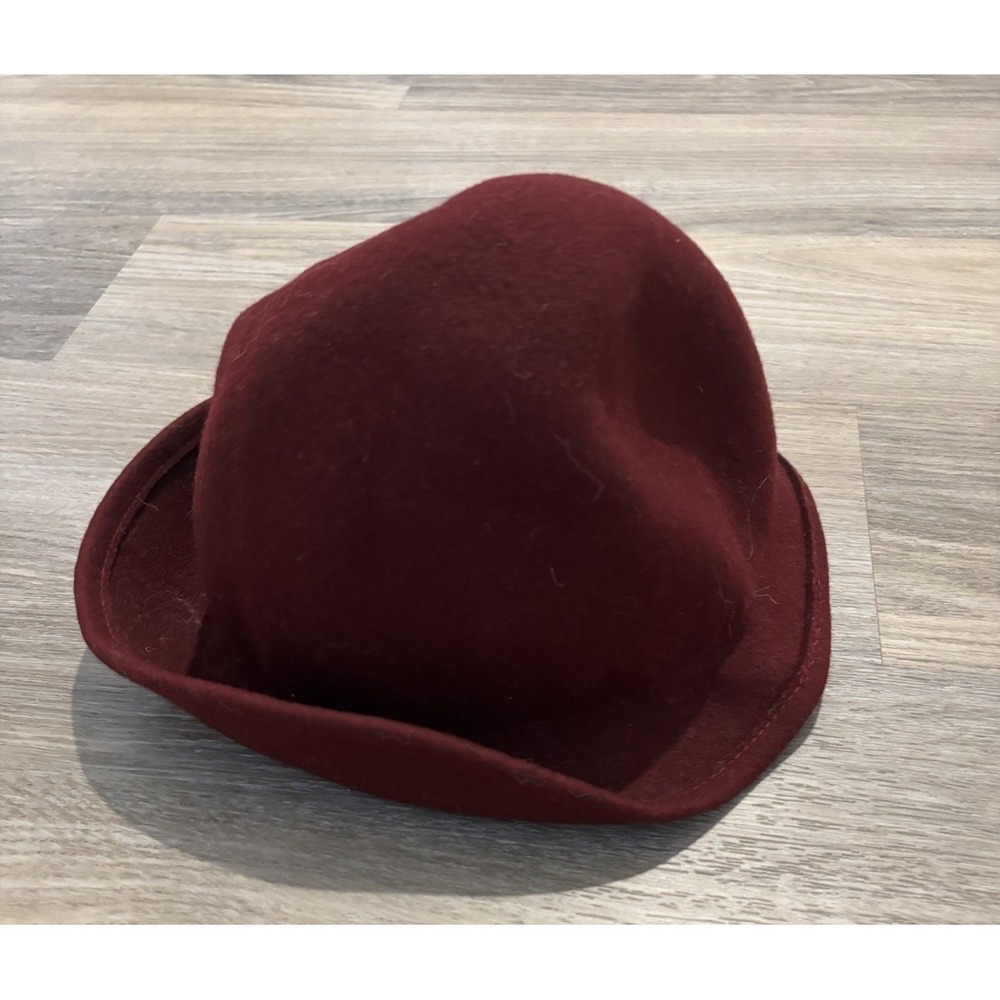 RARE J.Crew Burgundy 100% Wool Cloche Hat Made in Italy Vintage Style